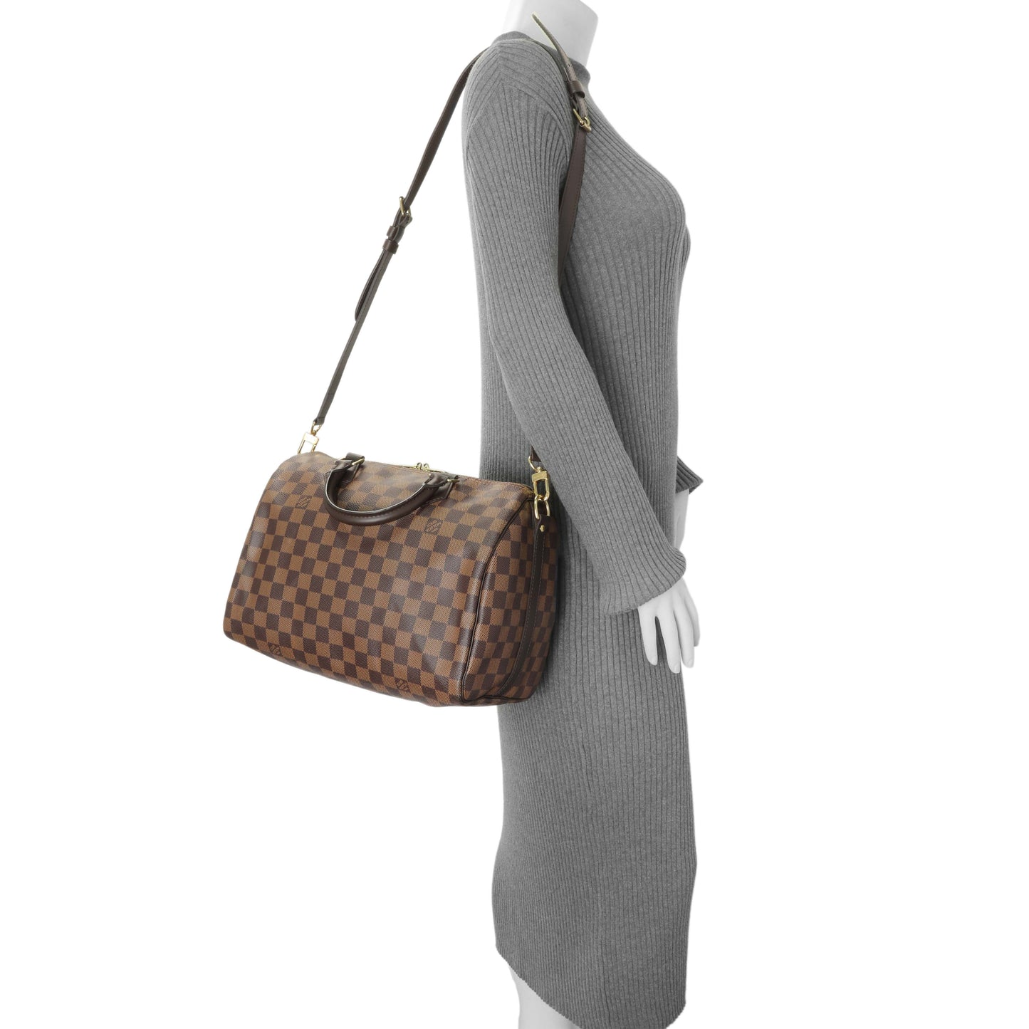 Exclusive Louis Vuitton Damier Ebene Speedy 30 Bandouliere — Alternate View 10
