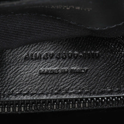 Exclusive Saint Laurent Black Calfskin Y Quilted Monogram Small Loulou Chain Satchel — Lifestyle View