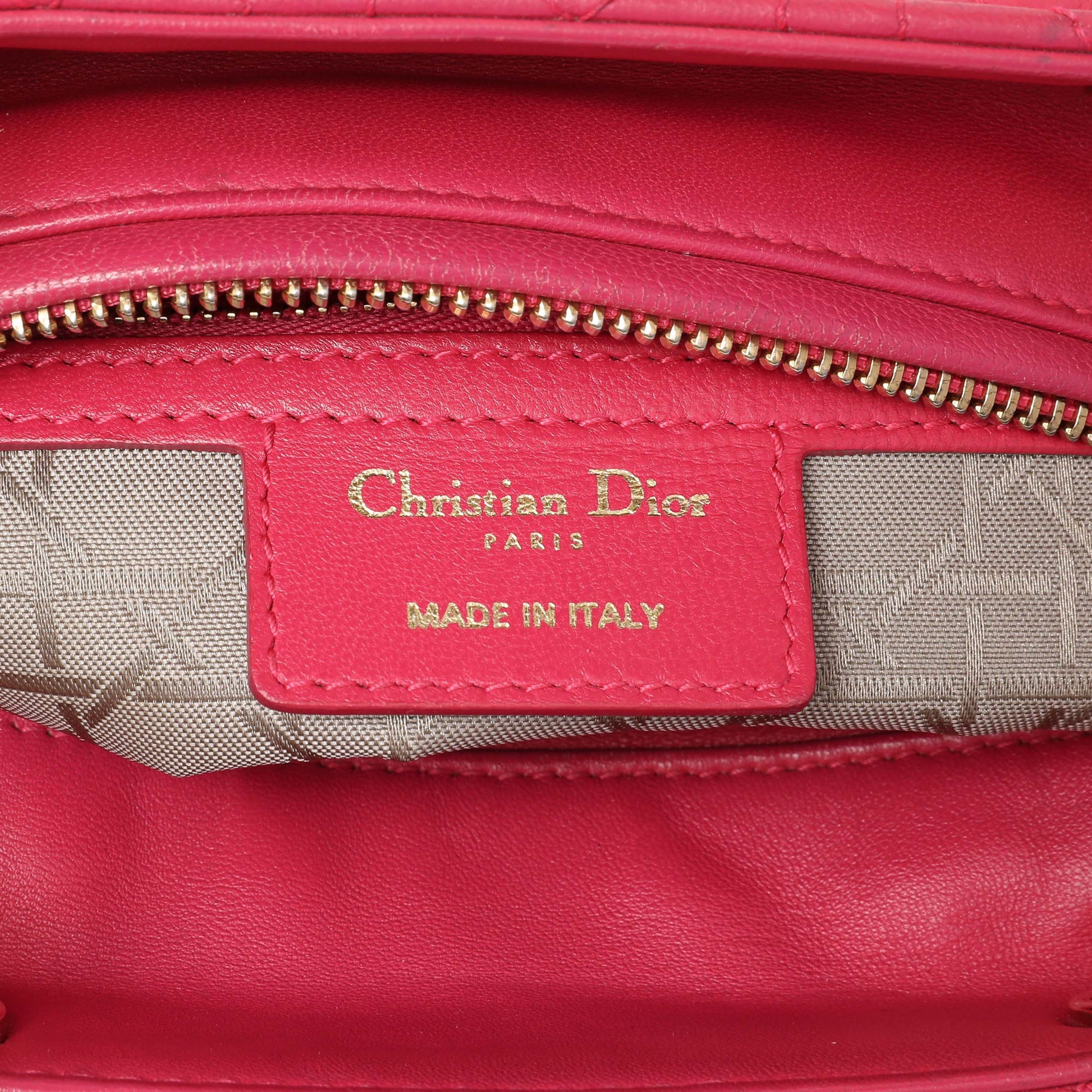 Exclusive Christian Dior Pink Lambskin Cannage Medium Lady Dior — Alternate View 9