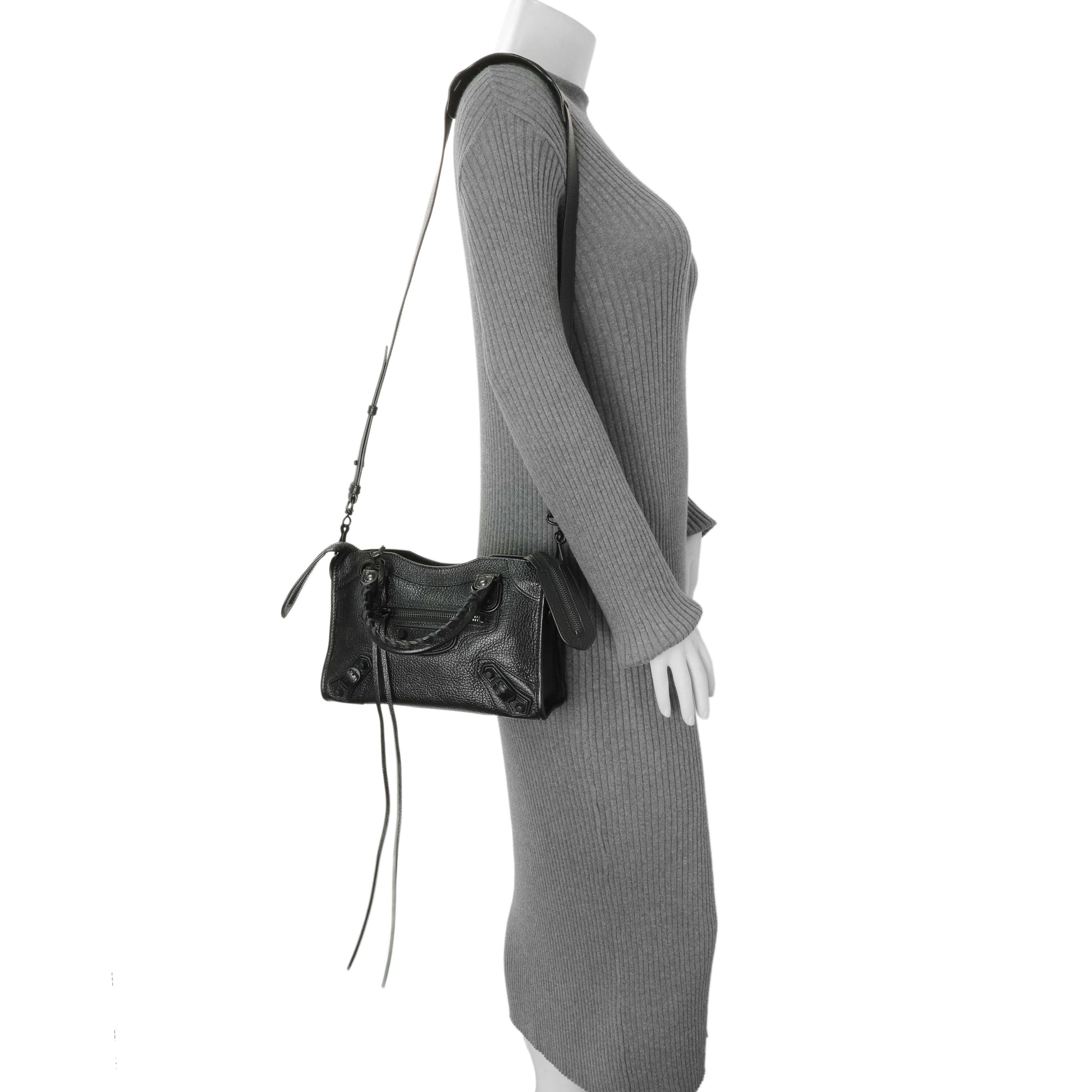 Exclusive Balenciaga Black Grained Calfskin Neo Classic Mini City — Alternate View 7
