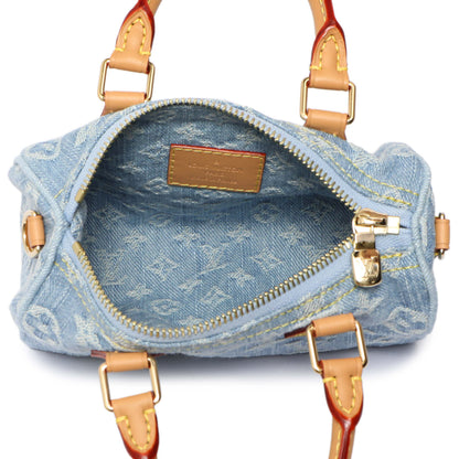 Exclusive Louis Vuitton Monogram Denim Nano Speedy — Top View