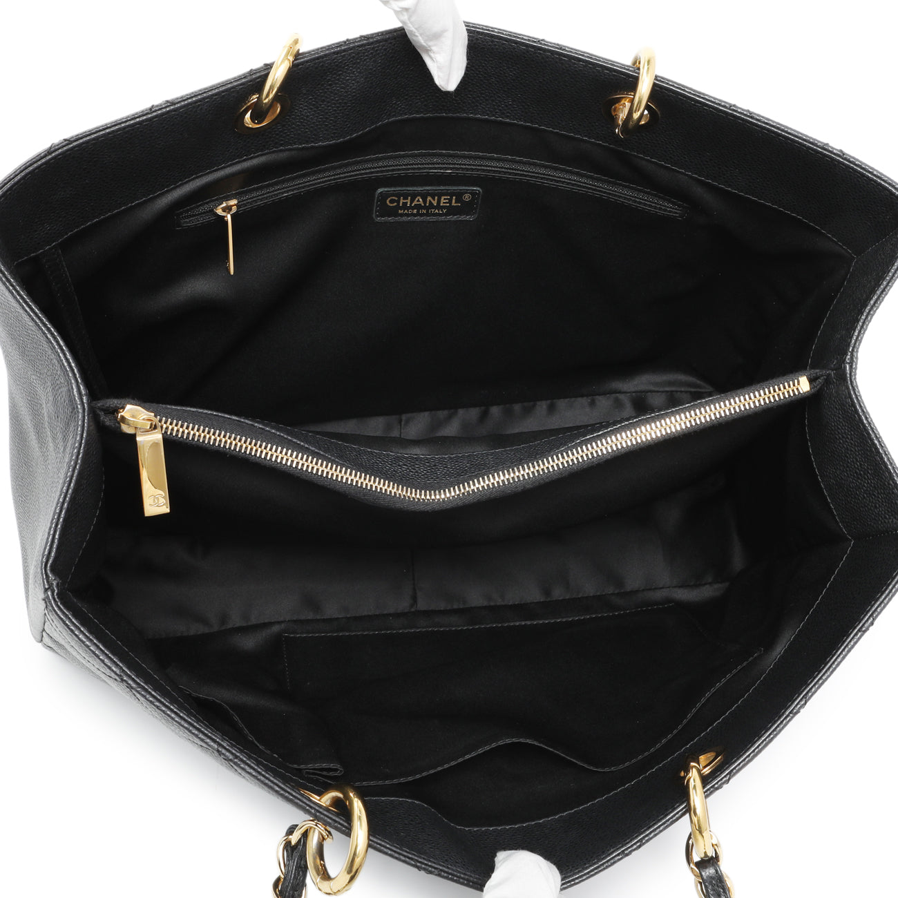 Exclusive Chanel Black Quilted Caviar XL Grand Shopping Tote GST — Alternate View 8