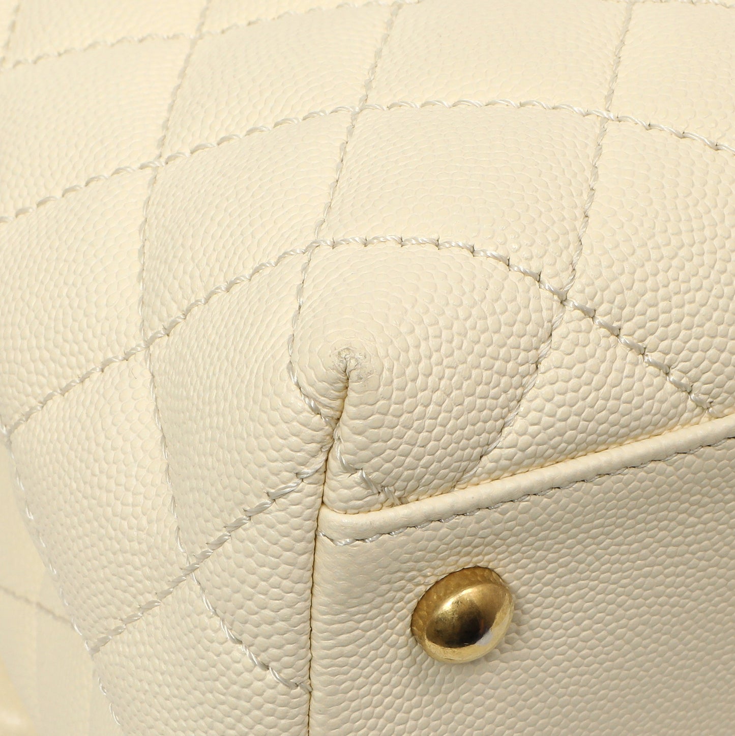 Exclusive Chanel White Quilted Caviar Medium Coco Handle — Lifestyle View
