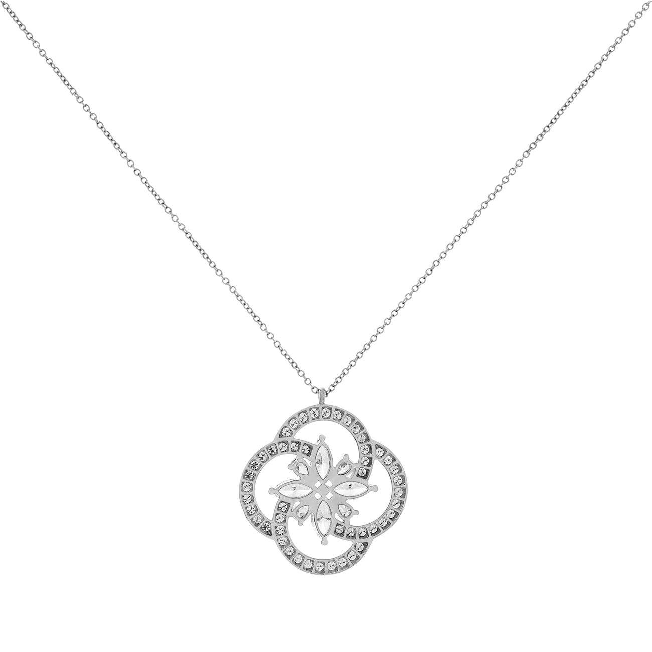 Exclusive Tiffany & Co. Platinum Diamond Victoria Key Cluster Pendant — Side View