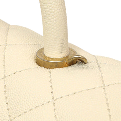 Exclusive Chanel White Quilted Caviar Medium Coco Handle — Alternate View 12