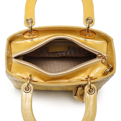 Exclusive Christian Dior Beige Patent Cannage Medium Lady Dior — Alternate View 8