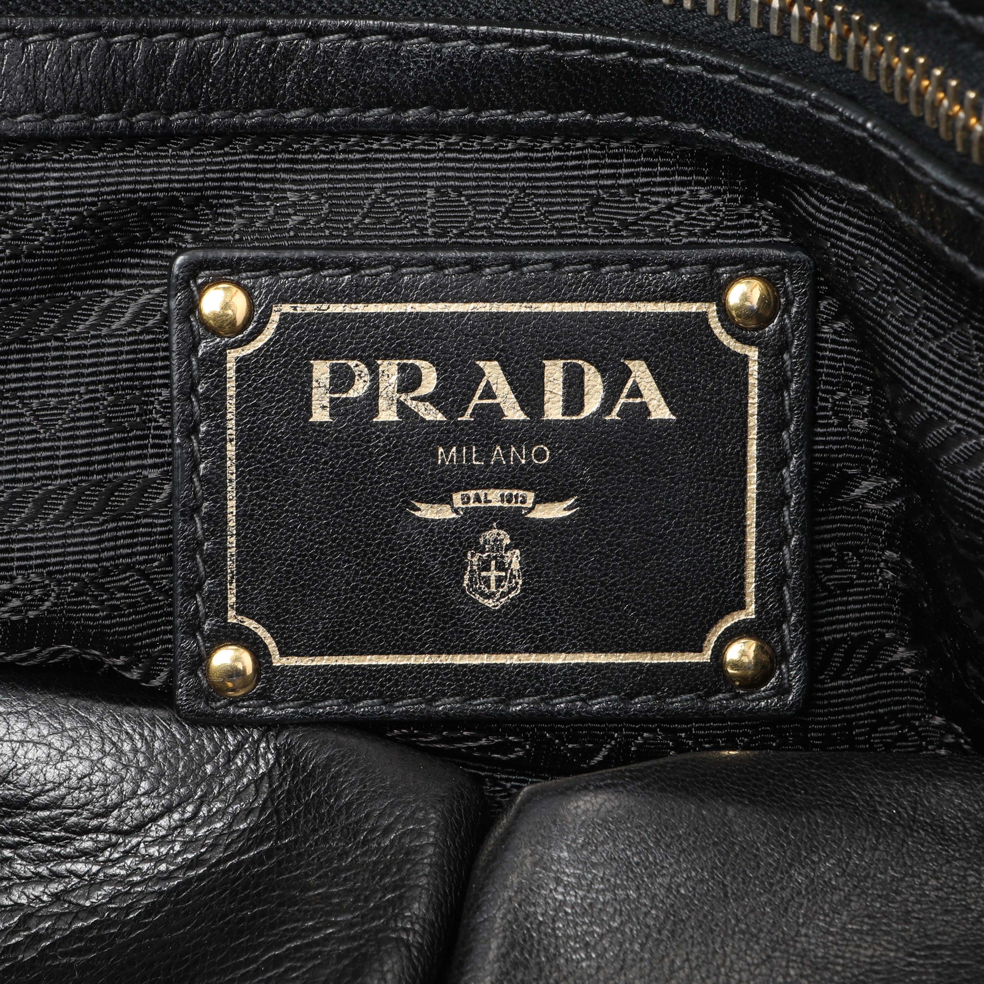 Exclusive Prada Black Nappa Leather Gaufre Tote — Alternate View 9