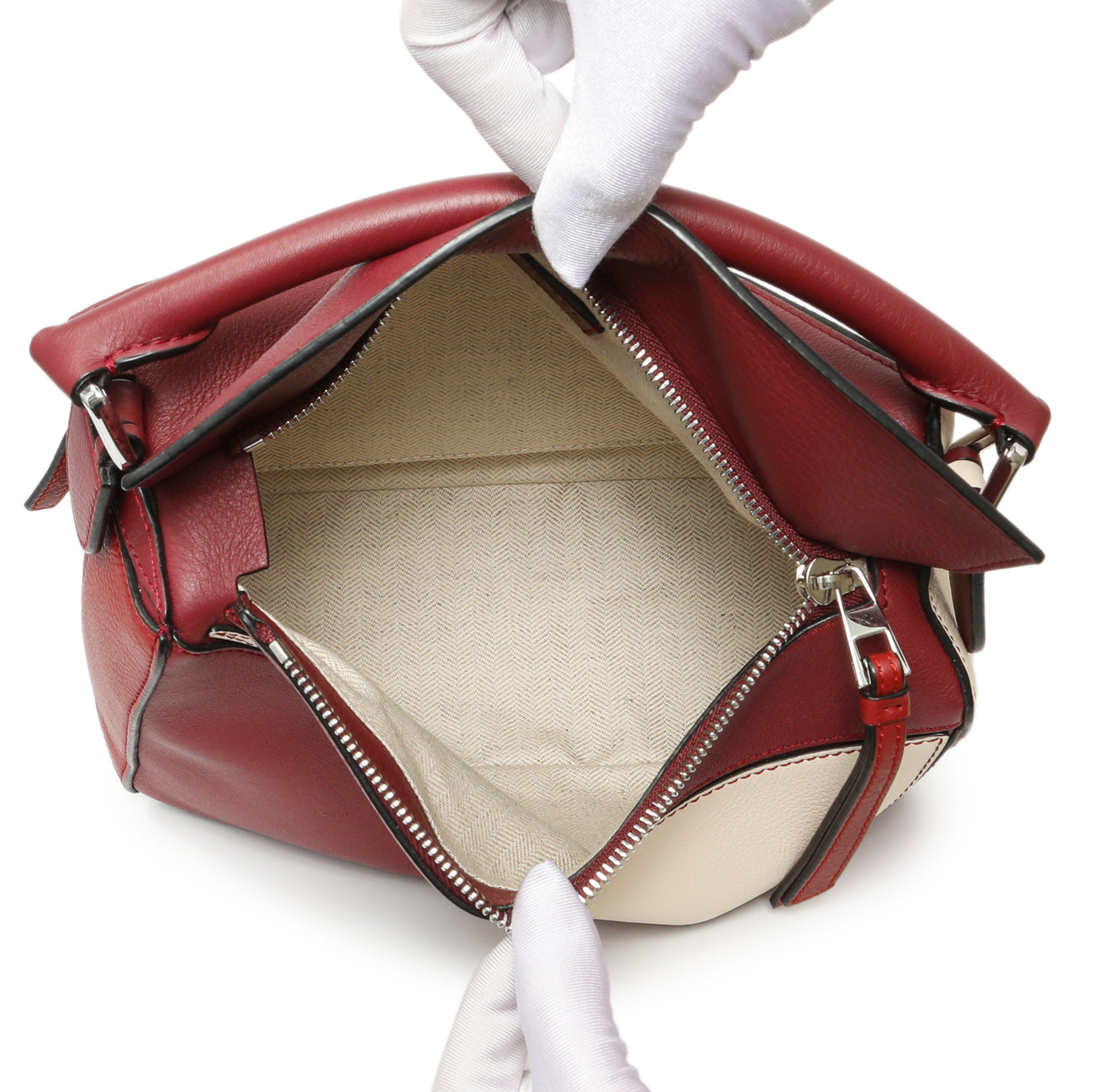 Exclusive Loewe Burgundy Calfskin Small Puzzle Bag — Alternate View 8