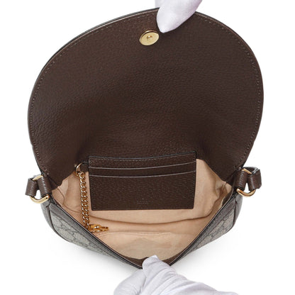 Exclusive Gucci GG Supreme Monogram Web Mini Ophidia Flap Shoulder Bag — Top View