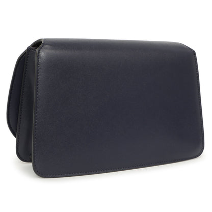 Exclusive Salvatore Ferragamo Navy Calfskin Vela Crossbody Bag — Side View