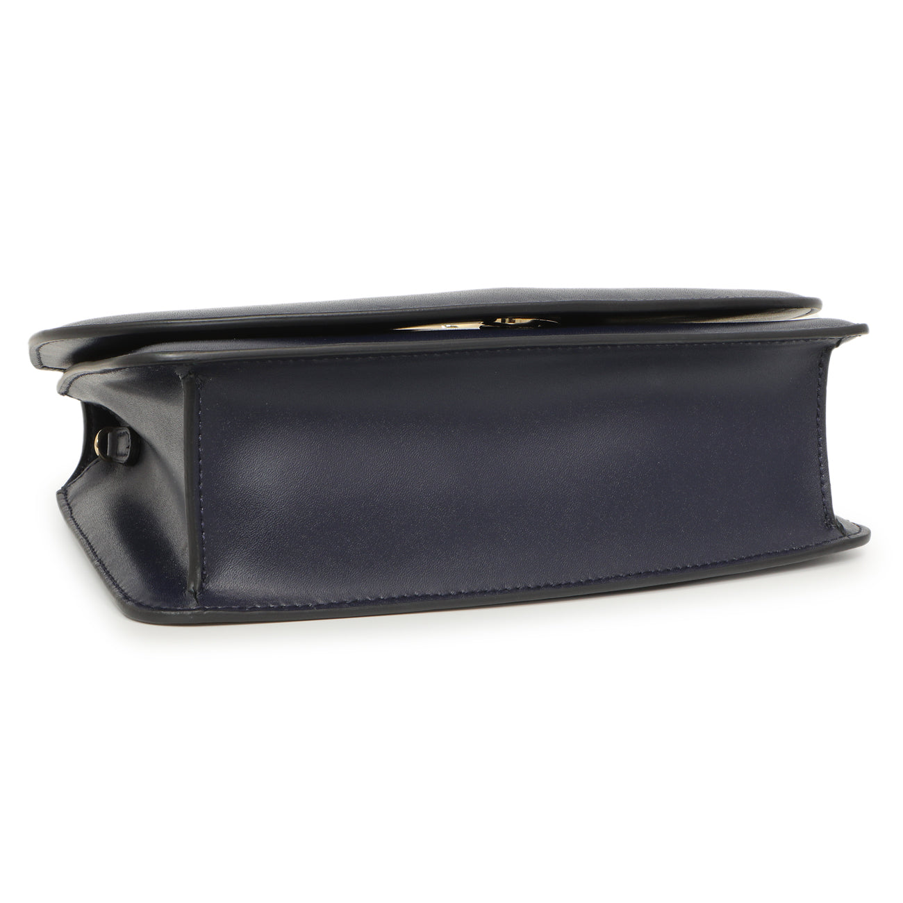 Exclusive Salvatore Ferragamo Navy Calfskin Vela Crossbody Bag — Back View