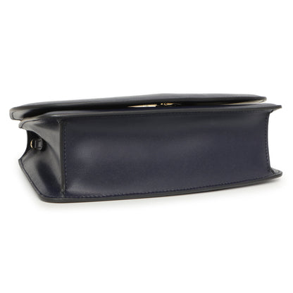 Exclusive Salvatore Ferragamo Navy Calfskin Vela Crossbody Bag — Back View