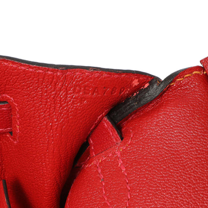 Exclusive Hermes Jaune D'or Rouge Chevre Birkin 25 — Lifestyle View