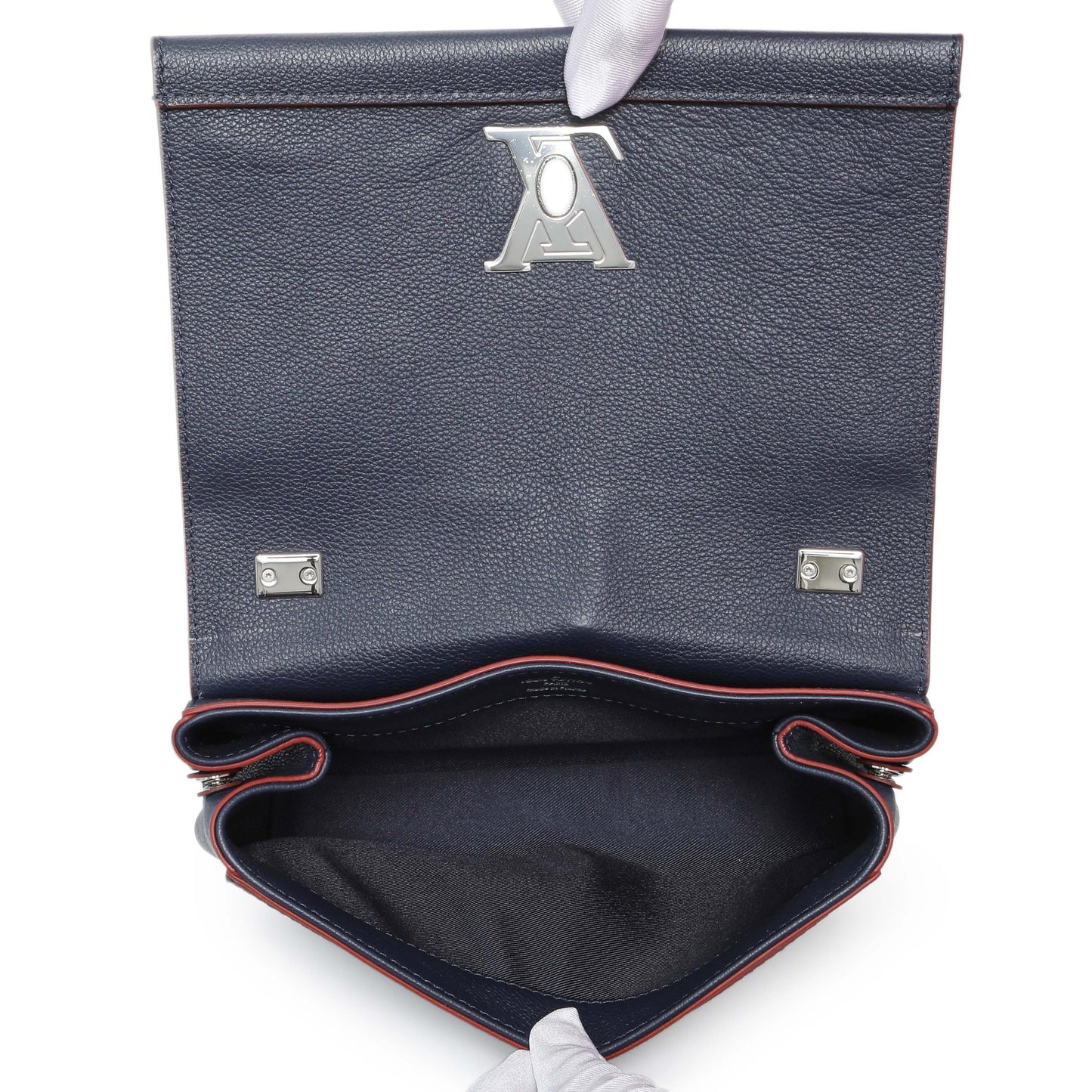 Exclusive Louis Vuitton Navy Calfskin Lockme II Chain Bag BB — Alternate View 8