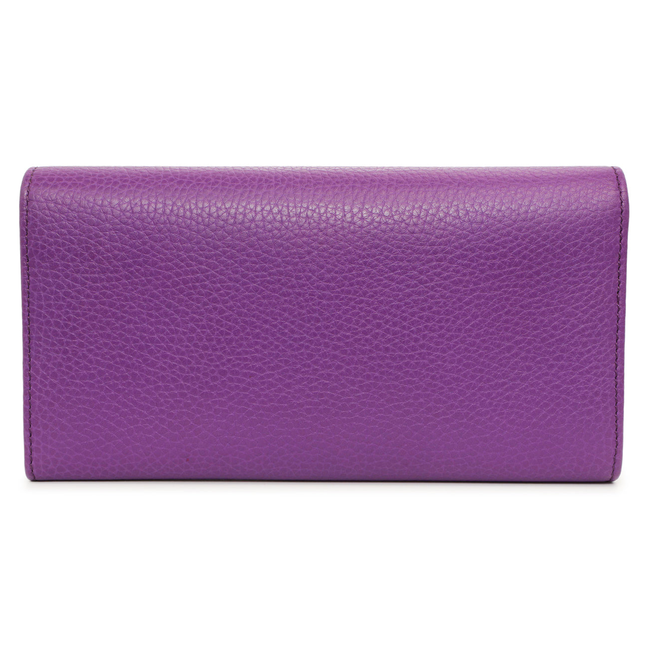 Exclusive Gucci Purple Pebbled Calfskin Large Soho Continental Wallet — Side View