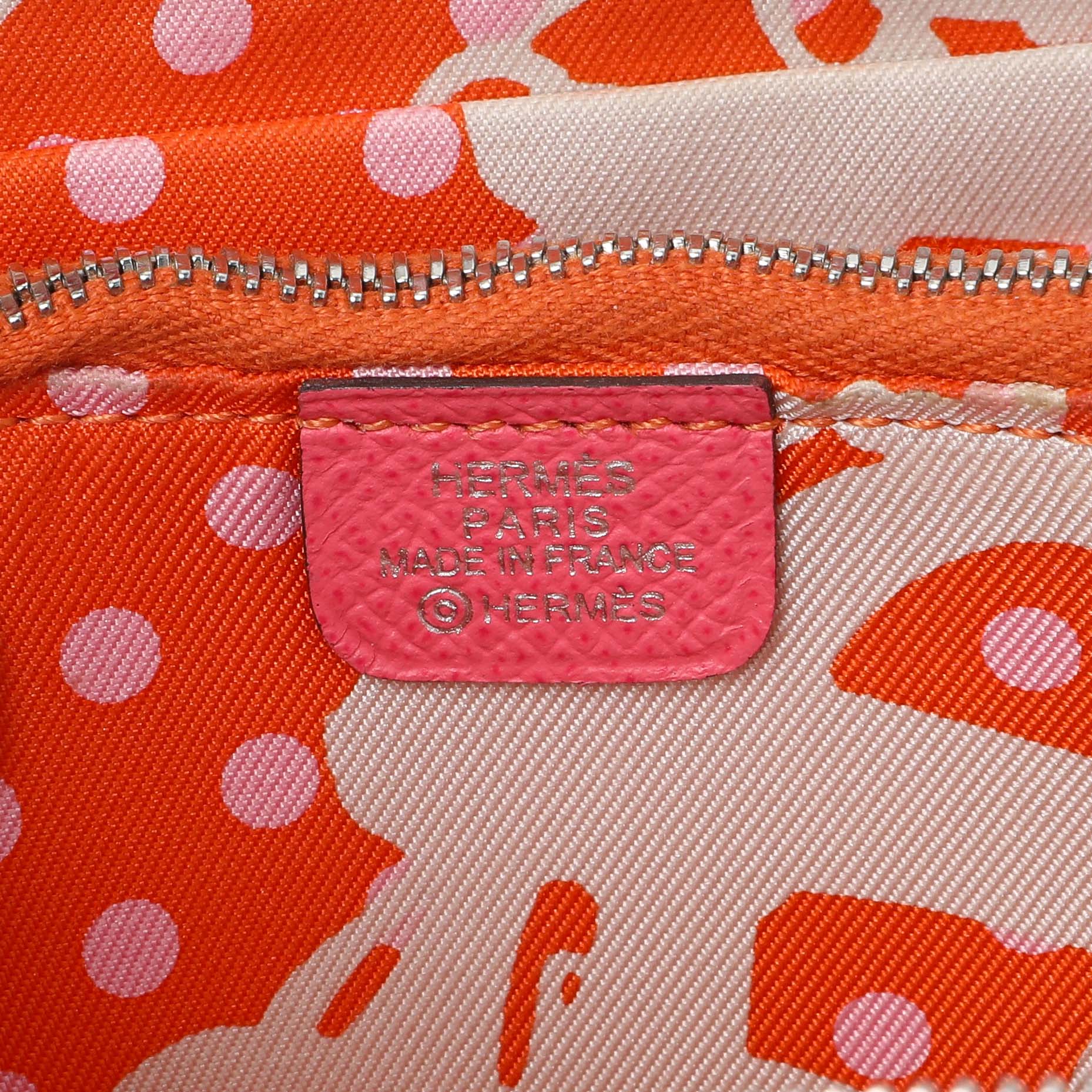 Exclusive Hermes Pink Epsom Silk'in Change Purse — Detail View