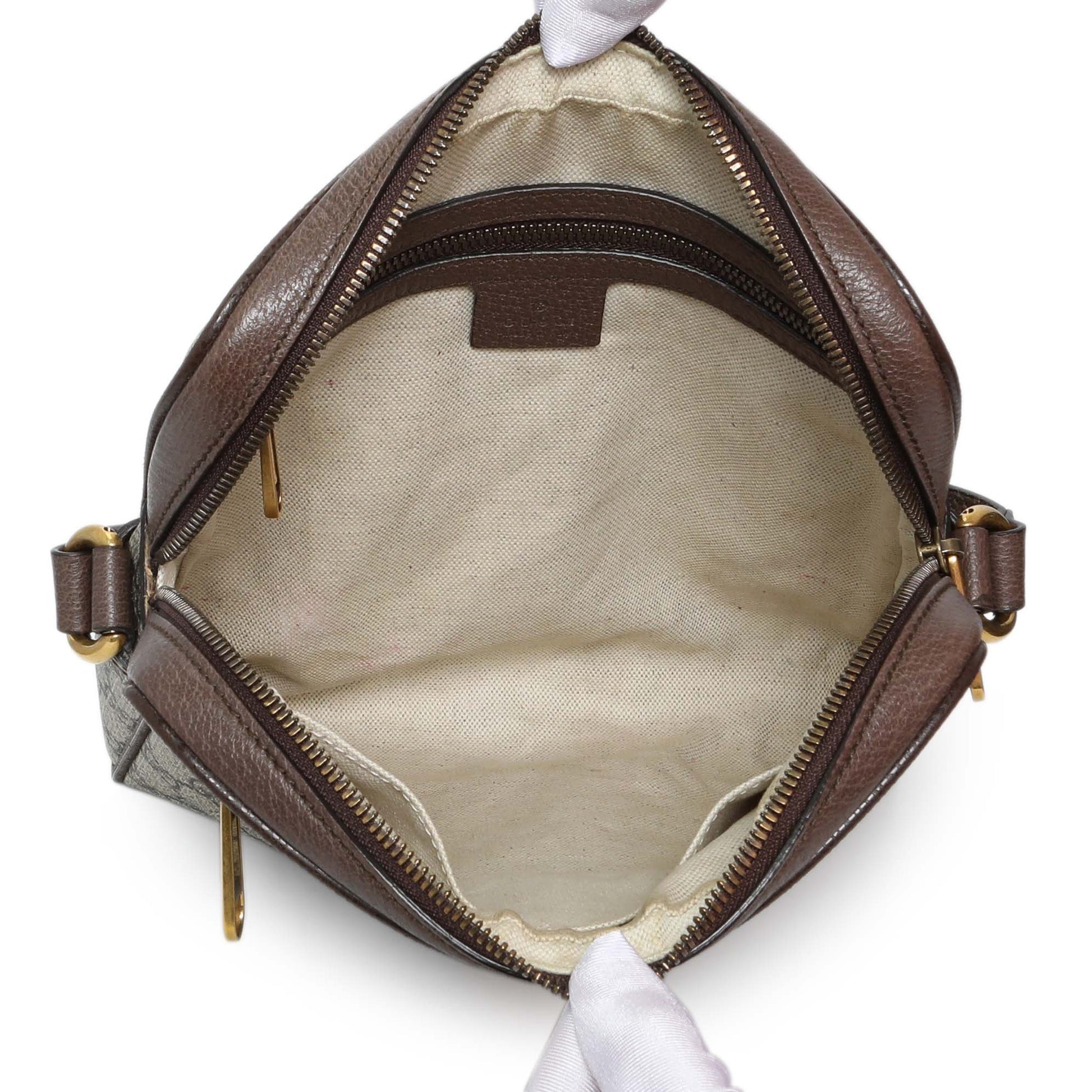 Exclusive Gucci GG Supreme Monogram Web Small Ophidia Messenger Bag — Top View
