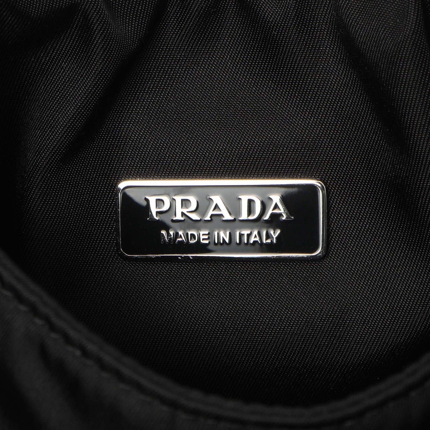 Exclusive Prada Black Re-Nylon Mini Padded Soft Tote — Detail View