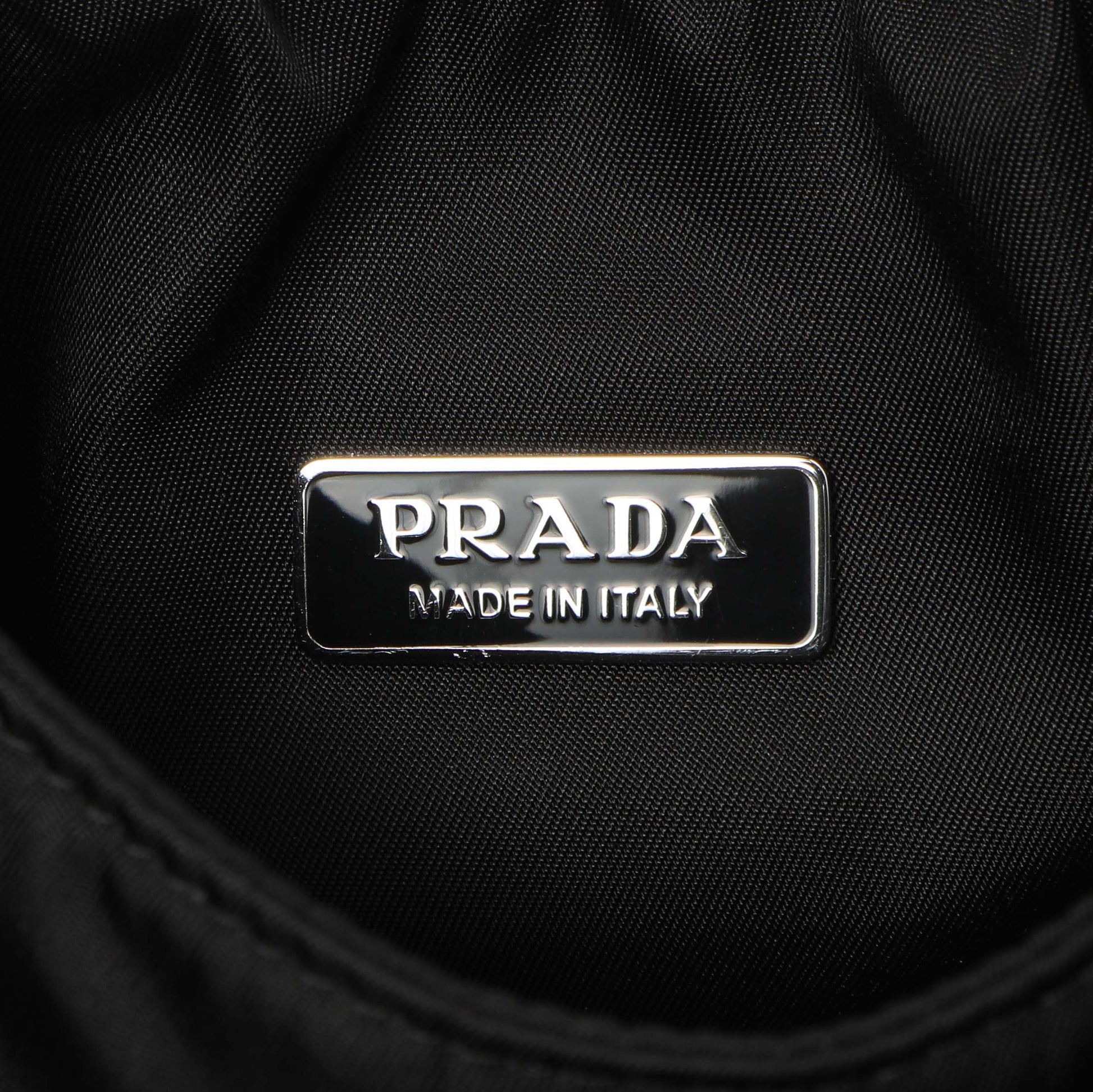 Exclusive Prada Black Re-Nylon Mini Padded Soft Tote — Detail View