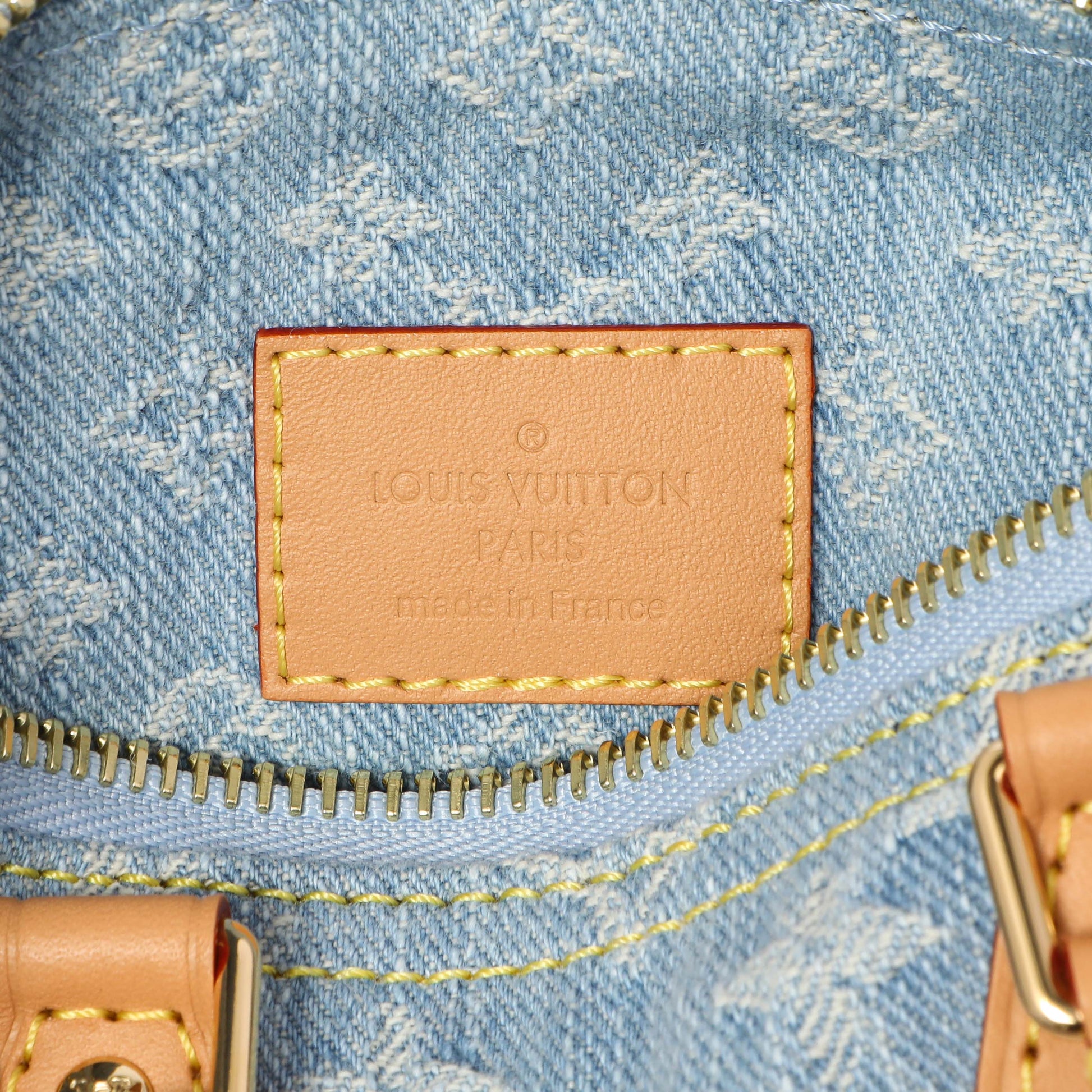 Exclusive Louis Vuitton Monogram Denim Nano Speedy — Detail View