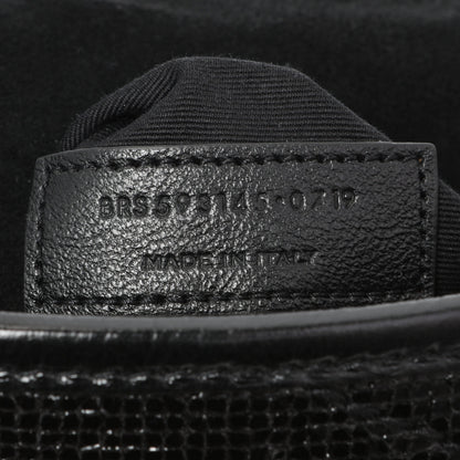 Exclusive Saint Laurent Black Metallic Cracked Calfskin Monogram Niki Chain Wallet — Lifestyle View