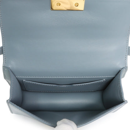 Exclusive Christian Dior Blue Grey Smooth Calfskin Micro 30 Montaigne Flap — Top View