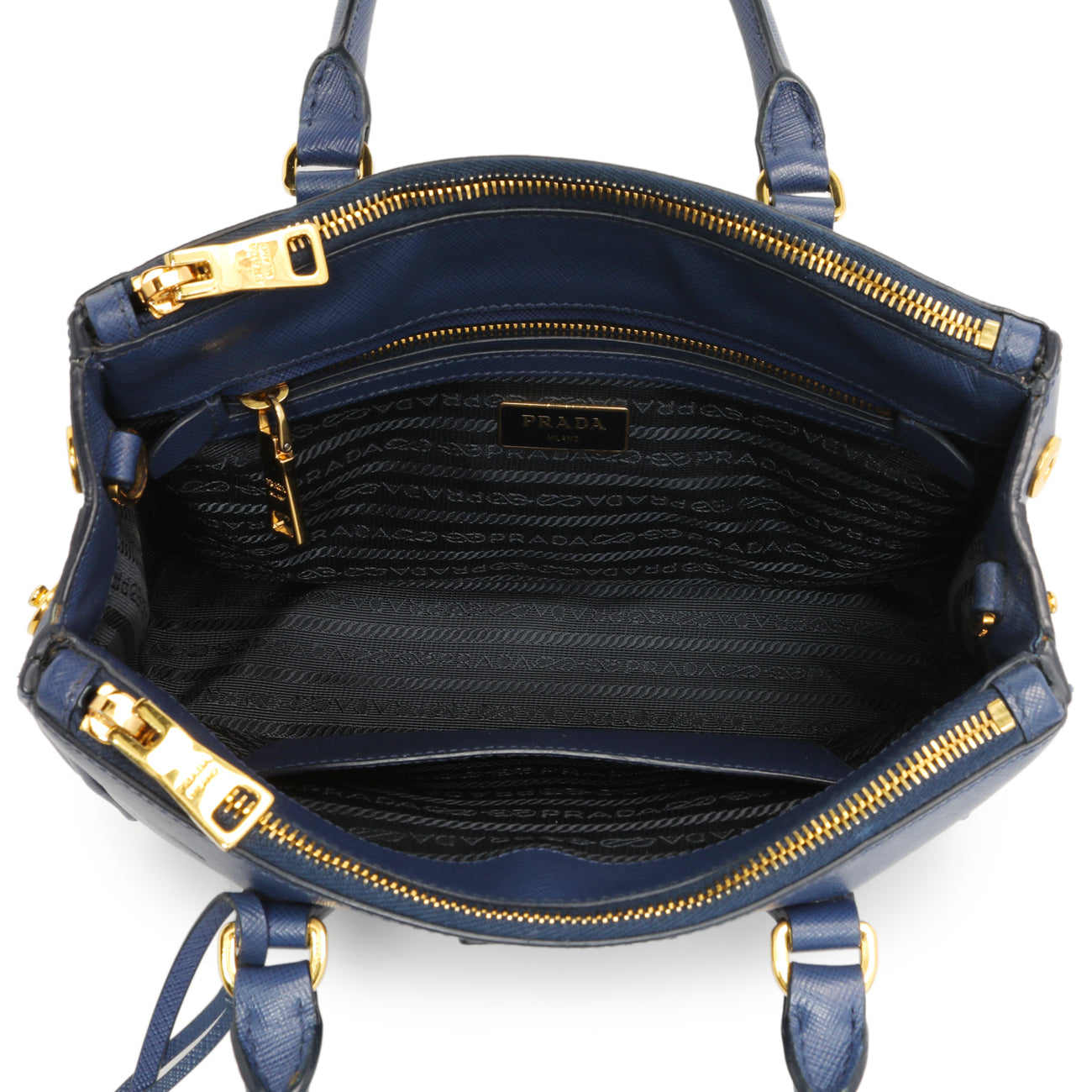Exclusive Prada Bluette Saffiano Small Galleria Double Zip Tote — Alternate View 8