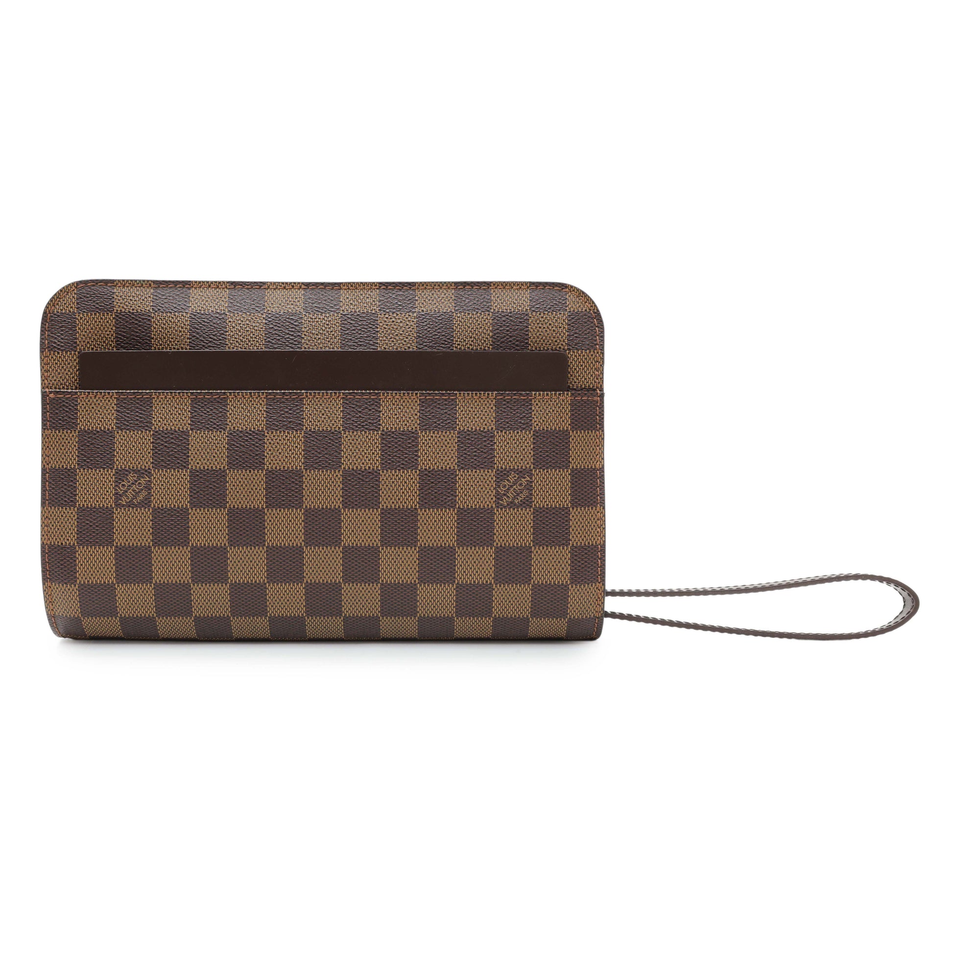 Exclusive Louis Vuitton Damier Ebene Pochette Saint Louis — Front View