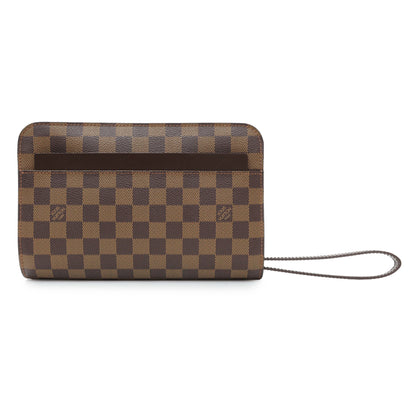 Exclusive Louis Vuitton Damier Ebene Pochette Saint Louis — Front View