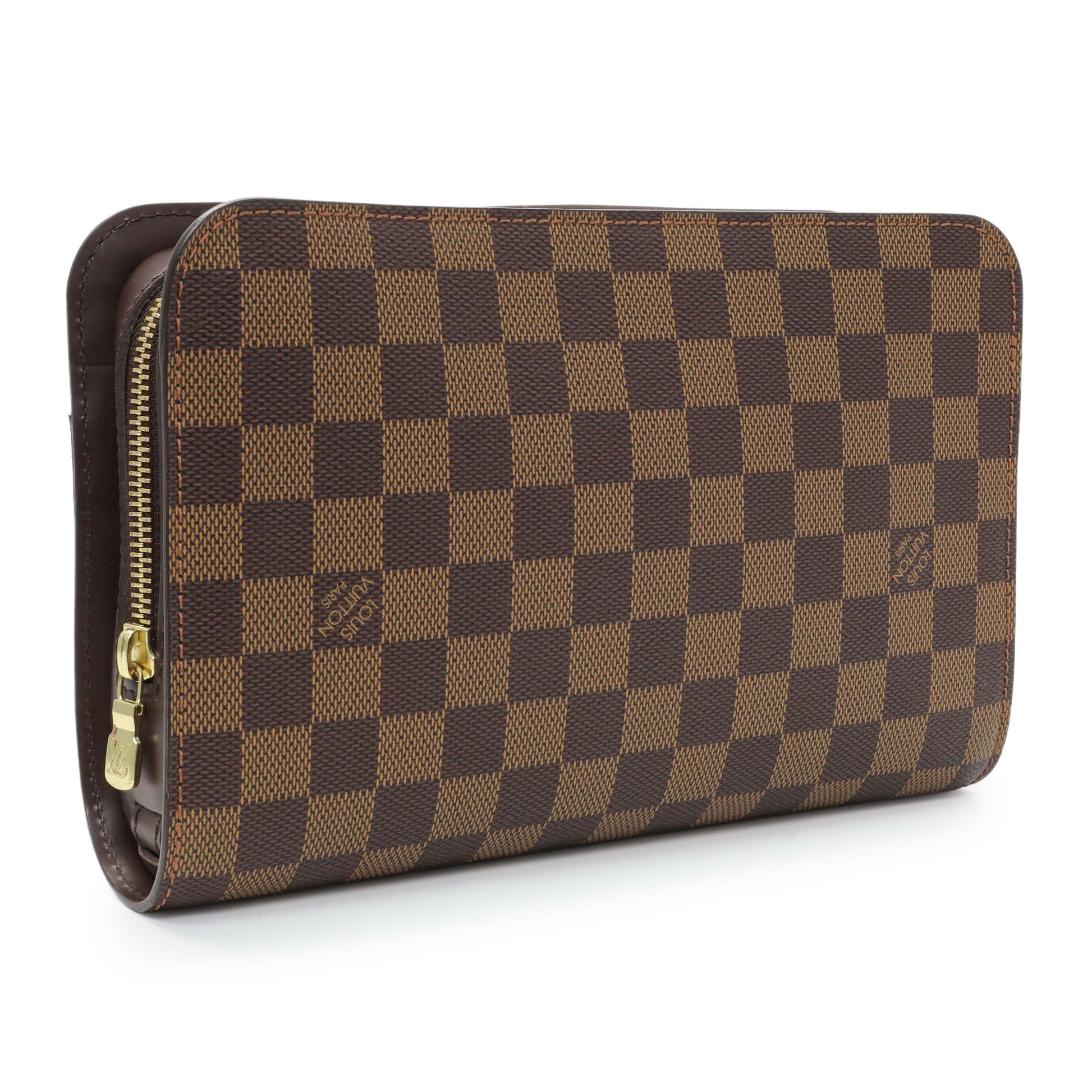 Exclusive Louis Vuitton Damier Ebene Pochette Saint Louis — Side View