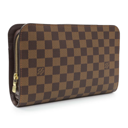 Exclusive Louis Vuitton Damier Ebene Pochette Saint Louis — Side View
