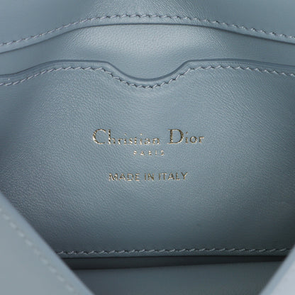 Exclusive Christian Dior Blue Grey Smooth Calfskin Micro 30 Montaigne Flap — Detail View