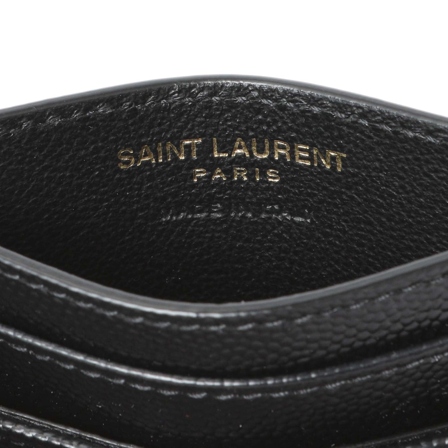 Exclusive Saint Laurent Grain De Poudre Matelasse Chevron Monogram Card Case — Detail View