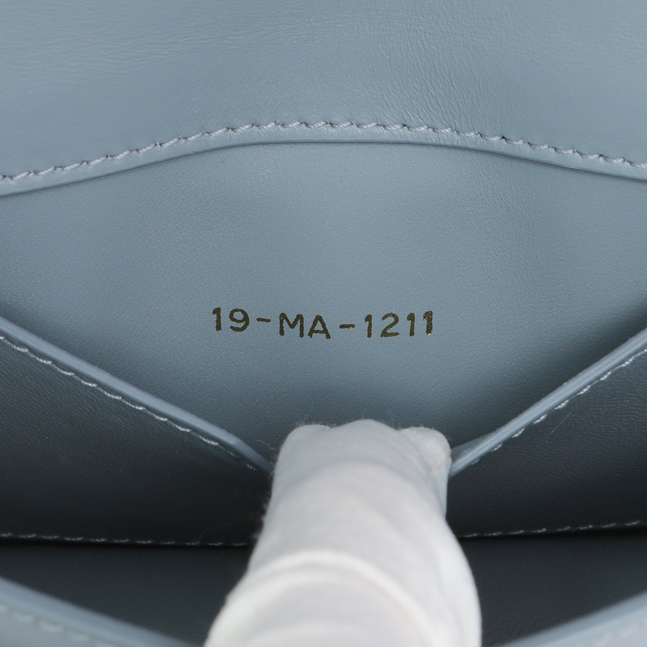 Exclusive Christian Dior Blue Grey Smooth Calfskin Micro 30 Montaigne Flap — Lifestyle View