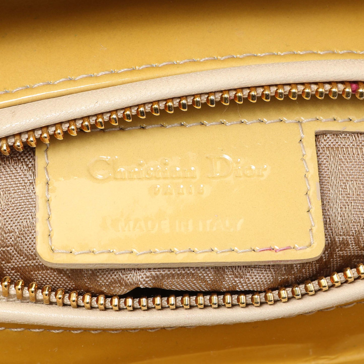 Exclusive Christian Dior Beige Patent Cannage Medium Lady Dior — Alternate View 9