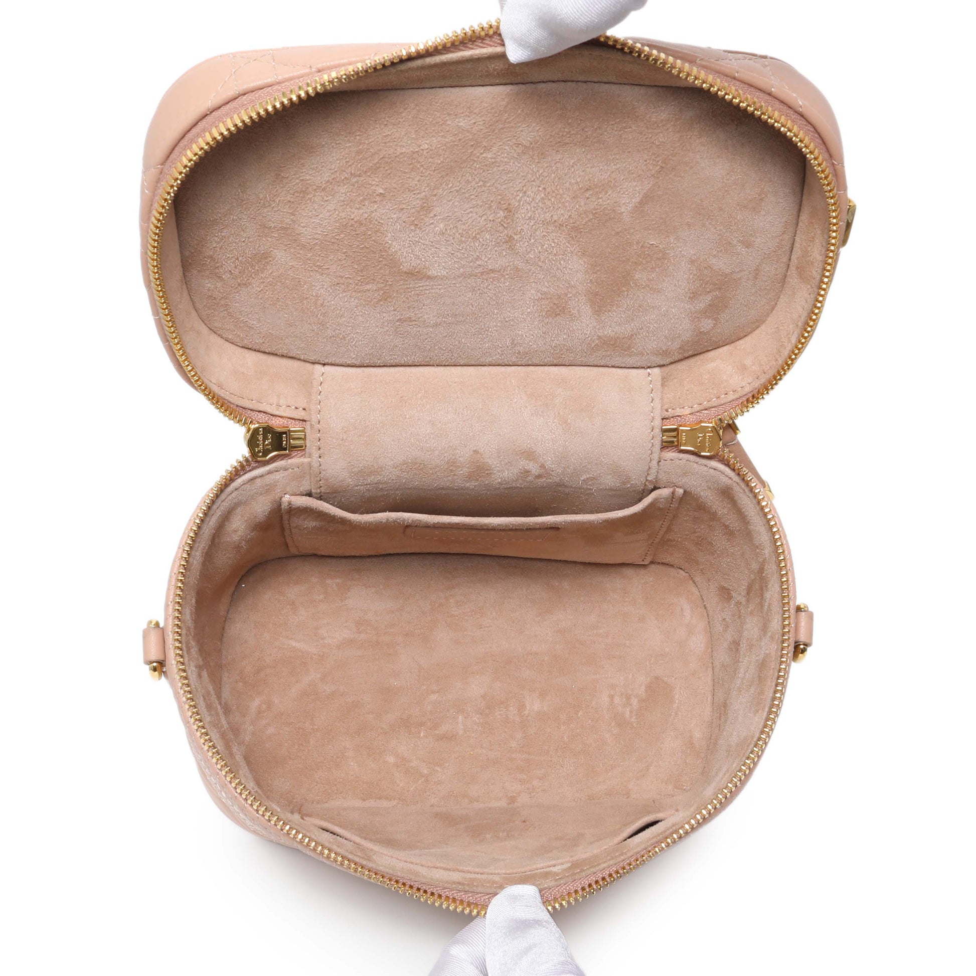 Exclusive Christian Dior Pink Lambskin Cannage Small Diortravel Vanity Case Cloud — Alternate View 8