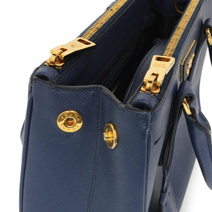 Exclusive Prada Bluette Saffiano Small Galleria Double Zip Tote — Alternate View 11