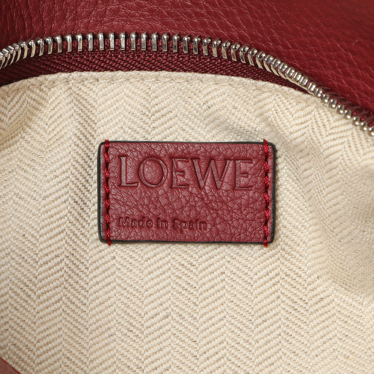 Exclusive Loewe Burgundy Calfskin Small Puzzle Bag — Alternate View 9
