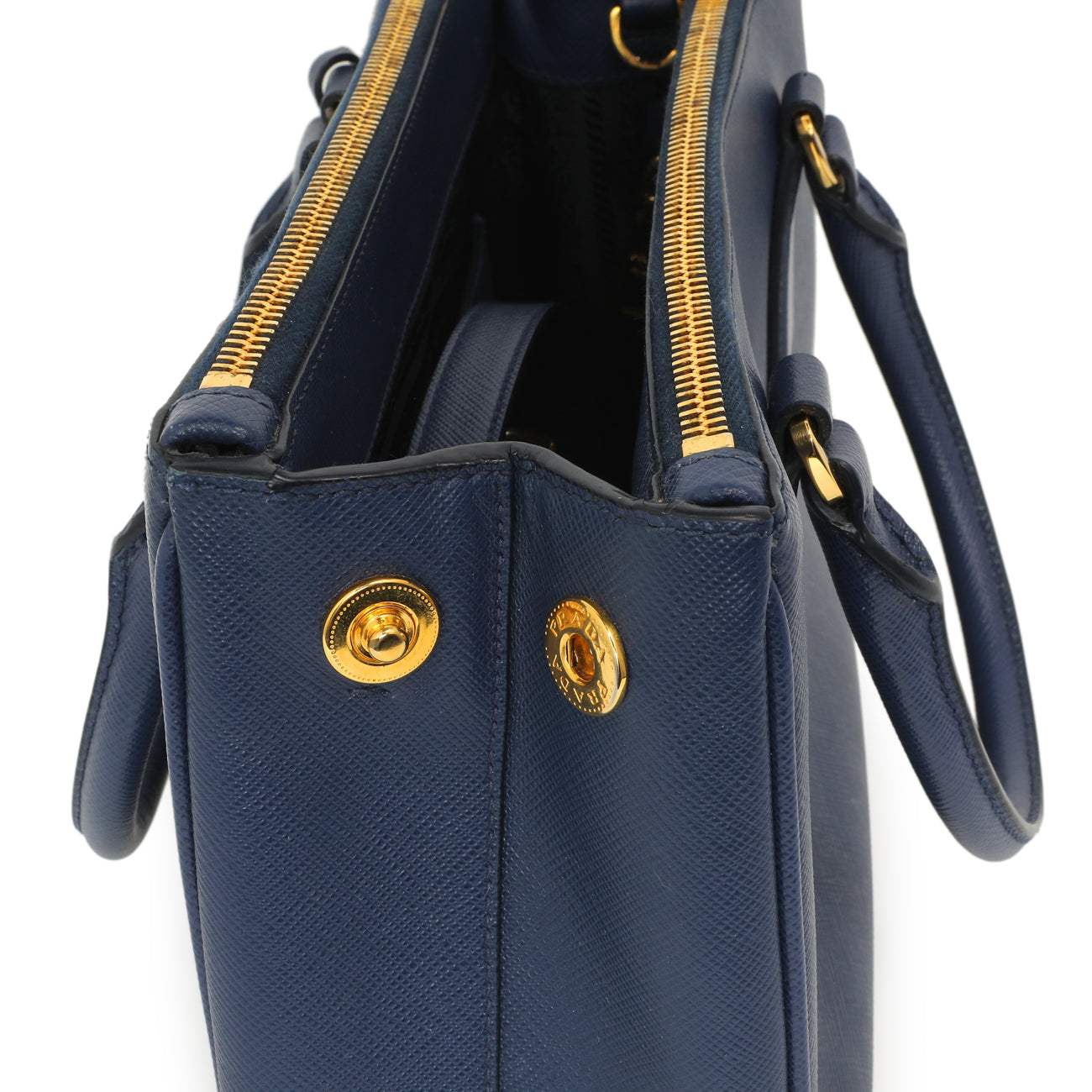 Exclusive Prada Bluette Saffiano Small Galleria Double Zip Tote — Alternate View 12