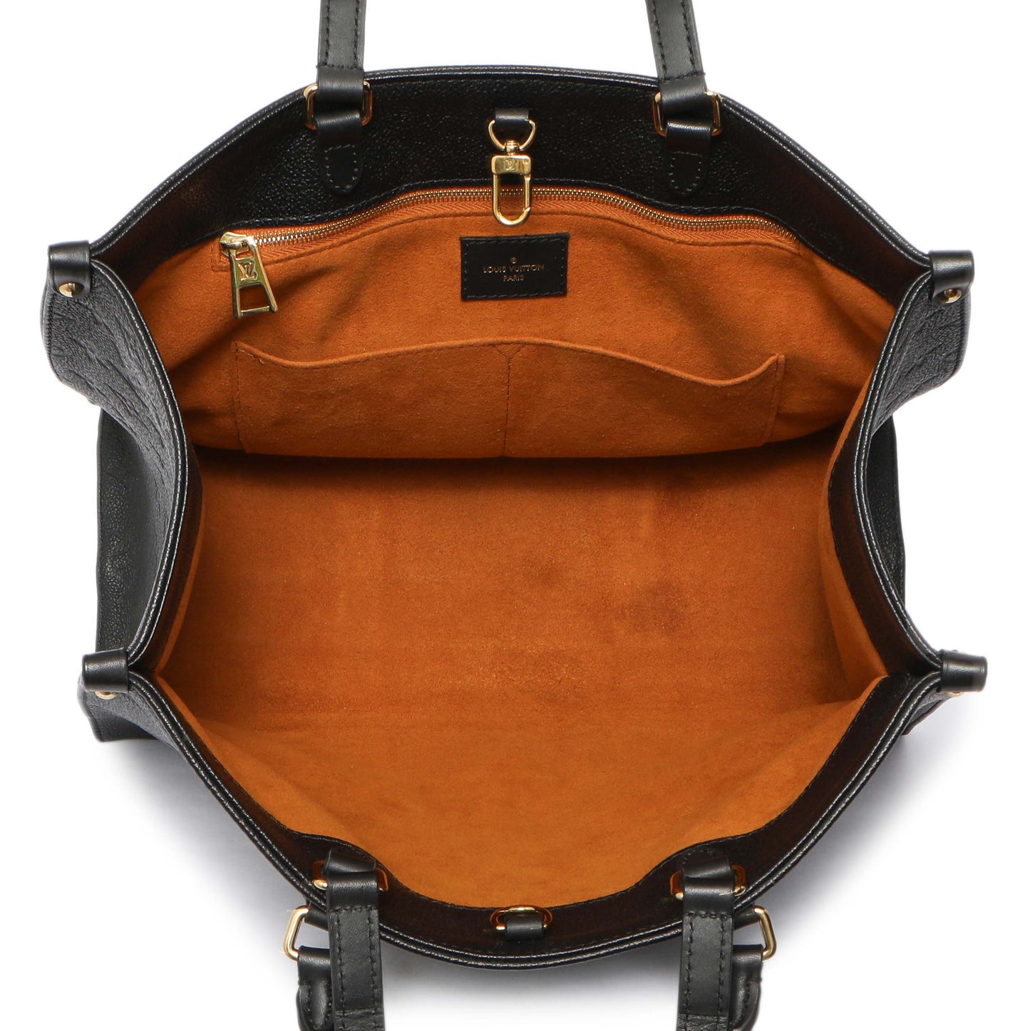 Exclusive Louis Vuitton Black Empreinte Monogram Giant Onthego MM — Top View