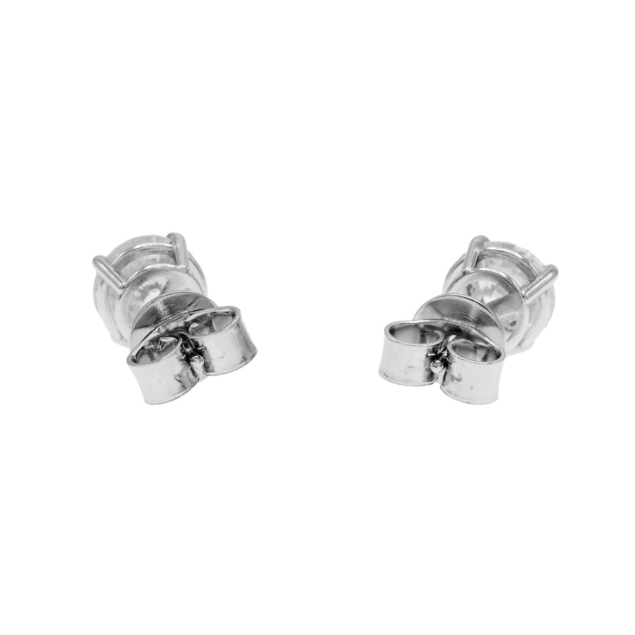 Exclusive 14K White Gold 1.97 Carat Diamond Stud Earrings — Side View