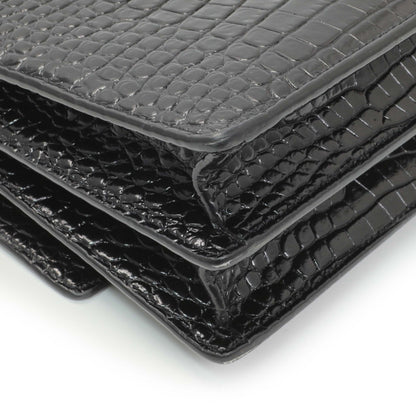 Exclusive Saint Laurent Black Crocodile Embossed Calfskin Medium Monogram Sunset — Lifestyle View