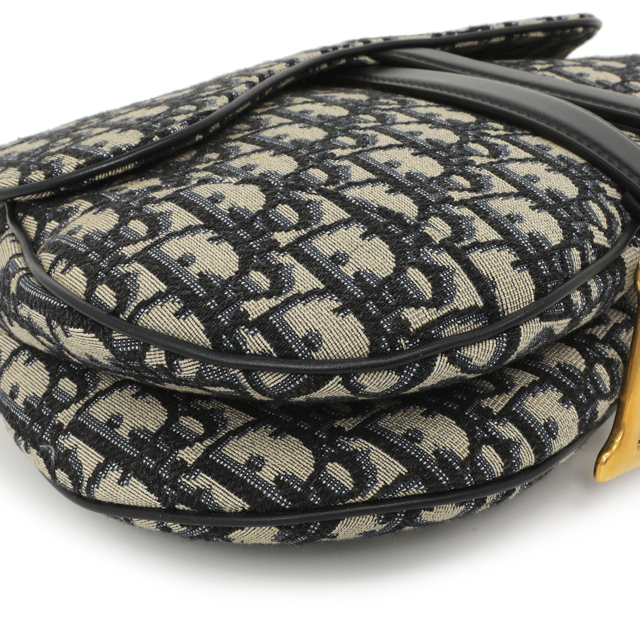 Exclusive Christian Dior Blue Oblique Saddle Bag — Top View
