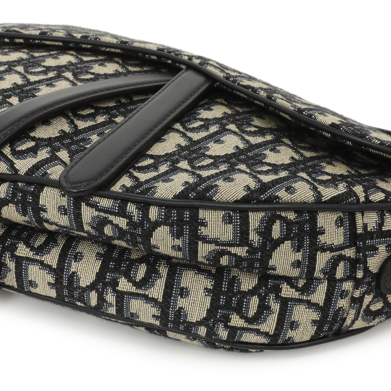 Exclusive Christian Dior Blue Oblique Saddle Bag — Detail View