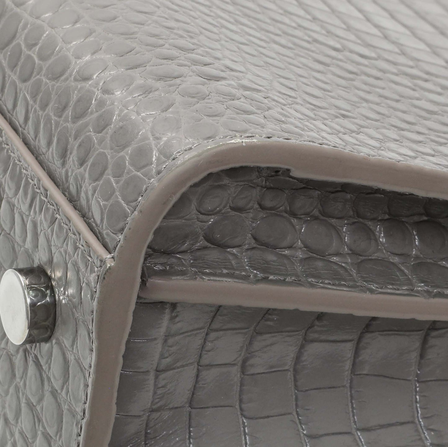 Exclusive Saint Laurent Grey Croc Embossed Baby Sac De Jour — Alternate View 7