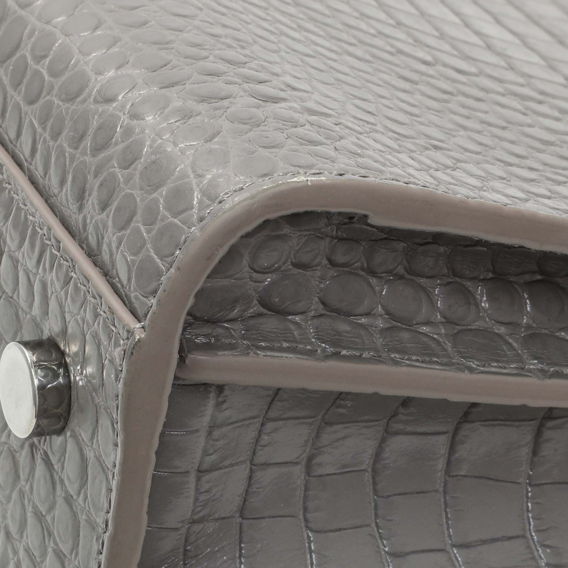 Exclusive Saint Laurent Grey Croc Embossed Baby Sac De Jour — Alternate View 7