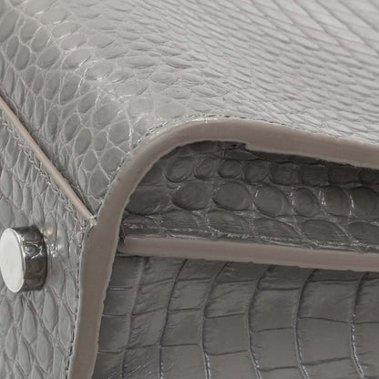 Exclusive Saint Laurent Grey Croc Embossed Baby Sac De Jour — Alternate View 7