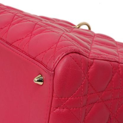 Exclusive Christian Dior Pink Lambskin Cannage Medium Lady Dior — Alternate View 7