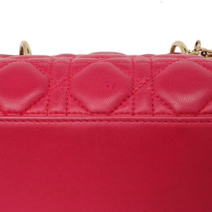 Exclusive Christian Dior Pink Lambskin Cannage Medium Lady Dior — Alternate View 12