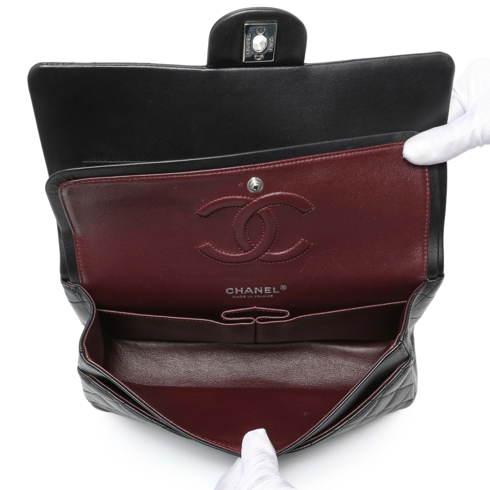 Exclusive Chanel Black Quilted Lambskin Medium Double Flap — Alternate View 8
